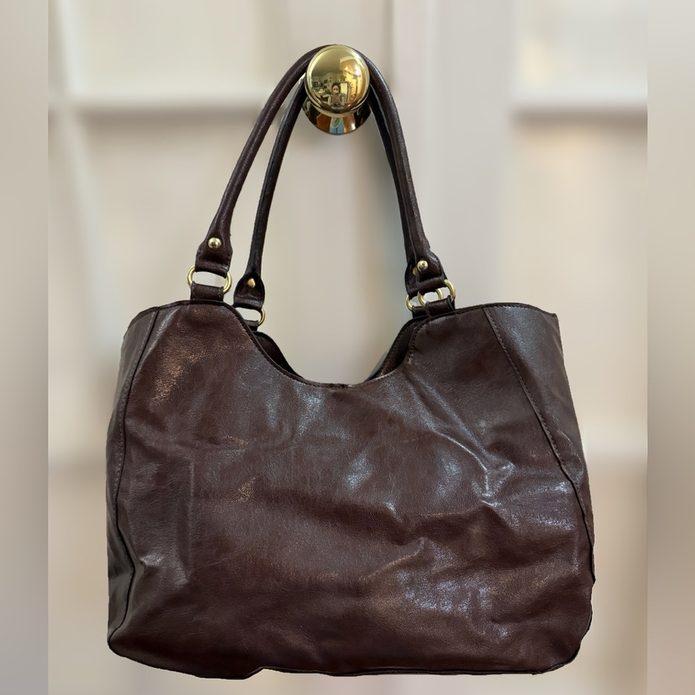 Dark Brown Slouchy Hobo-Style Tote Bag - Picture 2 of 8
